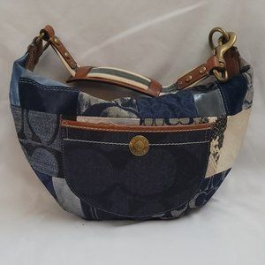 Coach Demin Patchwork Shoulder Bag Small